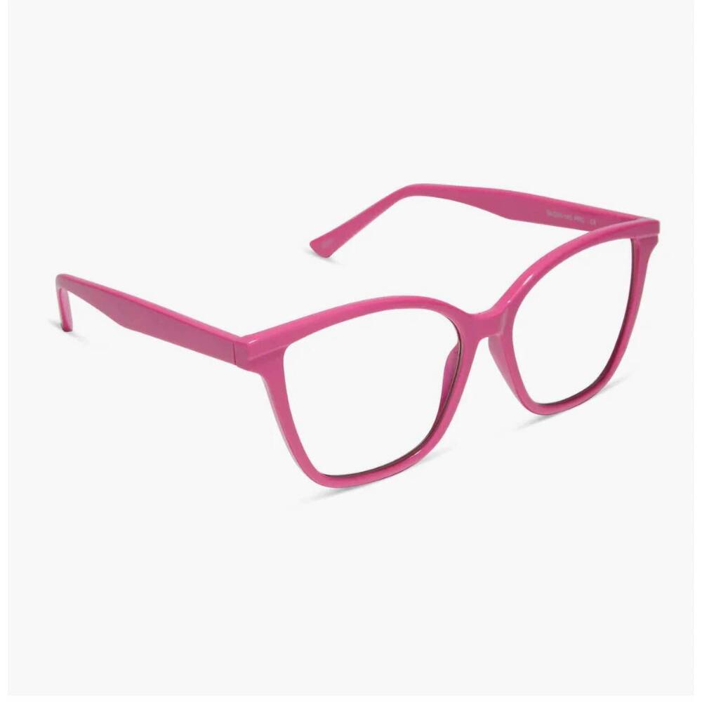 NEW DIFF women's leah blue light readers eyewear in bubblegum pink